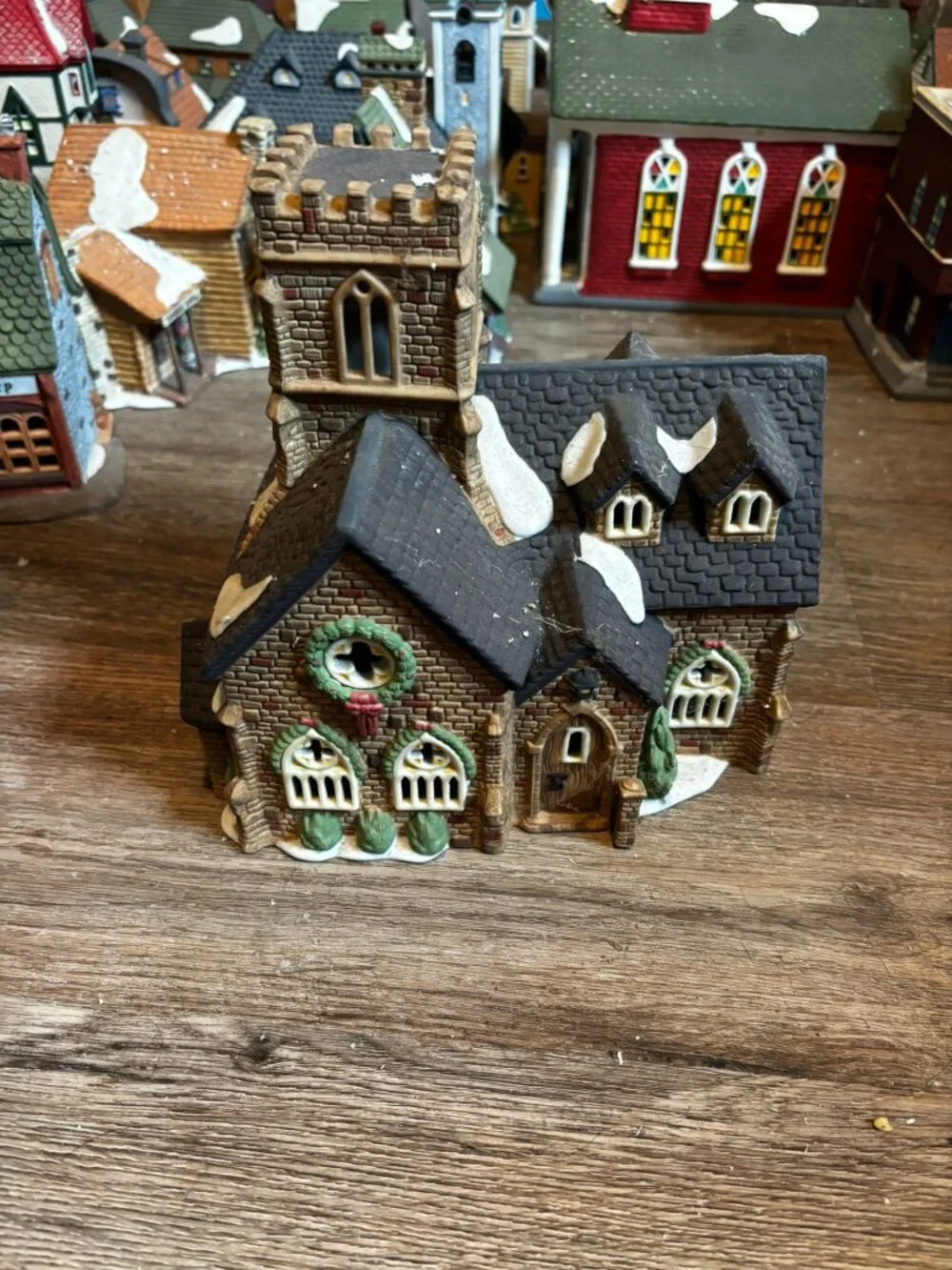 Department 56 Christmas village light up building Knottinghill Church